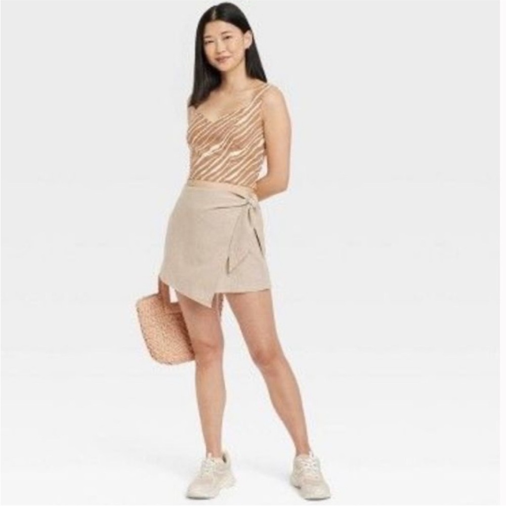 Beige Wrap Skort